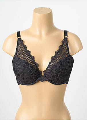 Soutien-gorge effet matière satinée haut soutien-gorge avec mousse de rembourrage amovible noir SIMONE PERELE femme