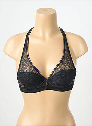Soutien-gorge effet matière satinée haut soutien-gorge avec mousse de rembourrage amovible noir SIMONE PERELE femme