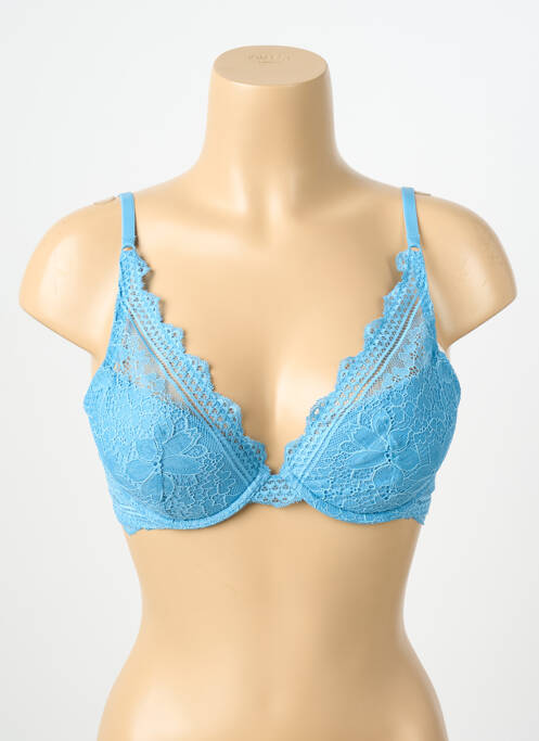 Soutien-gorge effet matière satinée haut soutien-gorge avec mousse de rembourrage amovible bleu SIMONE PERELE femme