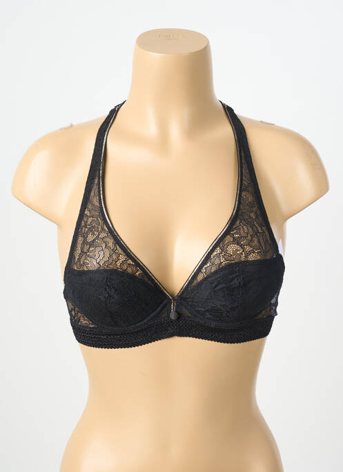 Soutien-gorge effet matière satinée haut soutien-gorge avec mousse de rembourrage amovible noir SIMONE PERELE femme
