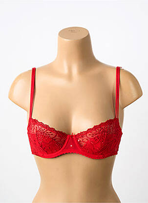 Soutien-gorge effet matière satinée haut soutien-gorge balconnet rouge MARIE JO femme
