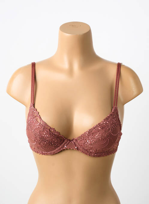 Soutien-gorge effet matière satinée haut soutien-gorge avec mousse de rembourrage amovible marron MARIE JO femme