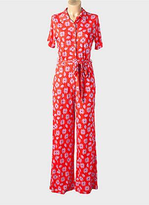 Combi-pantalon fermeture boutonnée sur le devant manches courtes rouge COMPAÑIA FANTASTICA femme