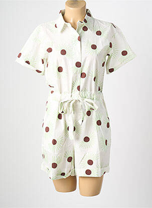 Combishort fermeture boutonnée sur le devant manches courtes blanc COMPAÑIA FANTASTICA femme