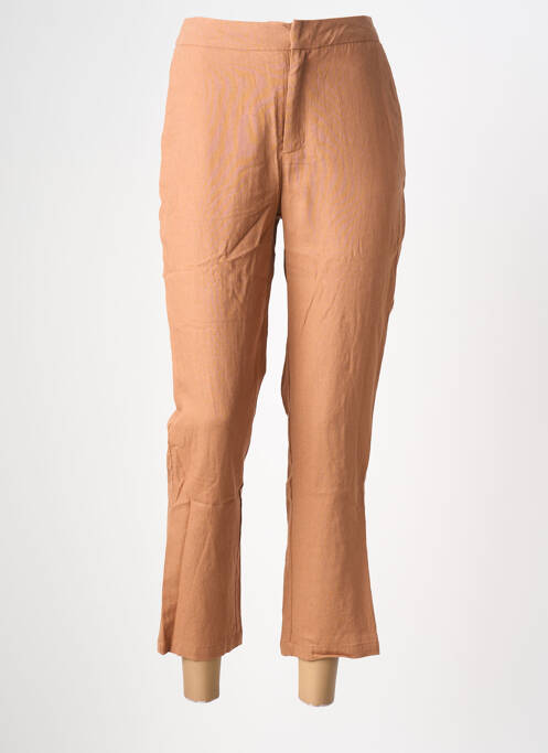 Pantalon 7/8 taille élastique taille normale marron LOSAN femme