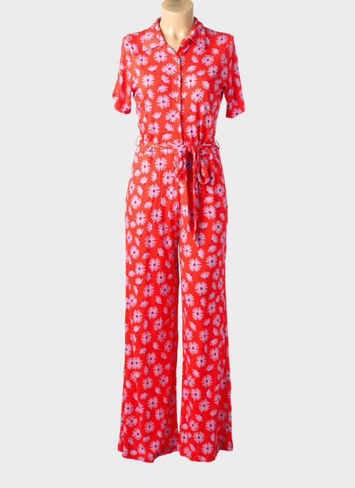 Combi-pantalon fermeture boutonnée sur le devant manches courtes rouge COMPAÑIA FANTASTICA femme