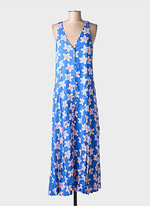 Robe longue imprimé fantaisie fines bretelles bleu COMPAÑIA FANTASTICA femme