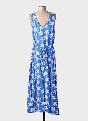 Robe longue imprimé fantaisie fines bretelles bleu COMPAÑIA FANTASTICA femme