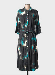 Robe longue manches longues manches longues noir RAGWEAR femme