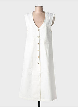 Robe longue coupe évasée sans manche blanc ADORE femme