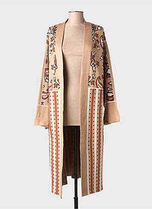 Gilet manches longues manches longues beige MEISÏE femme