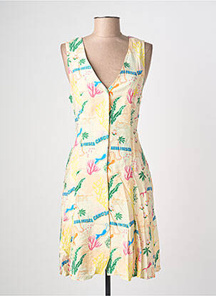 Robe courte sans manche sans manche jaune ADORE femme