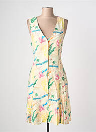 Robe courte coupe évasée sans manche jaune ADORE femme