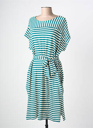 Robe mi-longue imprimé fantaisie manches courtes vert KING LOUIE femme