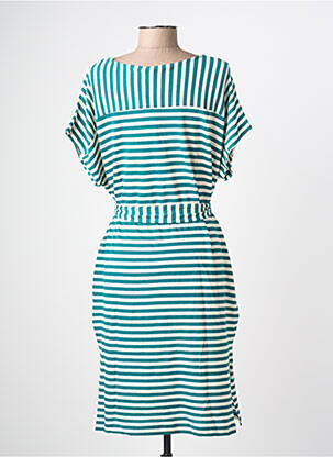 Robe mi-longue imprimé fantaisie manches courtes vert KING LOUIE femme