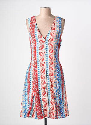 Robe mi-longue imprimé fantaisie sans manche rouge ADORE femme