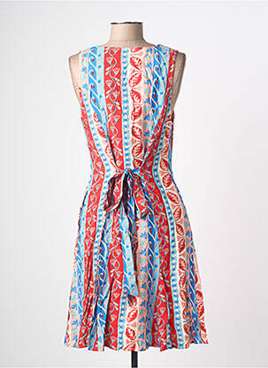 Robe mi-longue imprimé fantaisie sans manche rouge ADORE femme