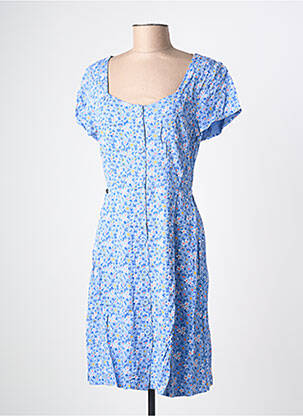 Robe mi-longue imprimé fantaisie manches courtes bleu RAGWEAR femme