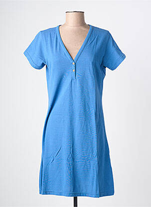 Robe courte manches courtes manches courtes bleu LOVE BY MD femme