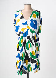 Robe courte coupe évasée manches courtes blanc LES TROPEZIENNES PAR M.BELARBI femme
