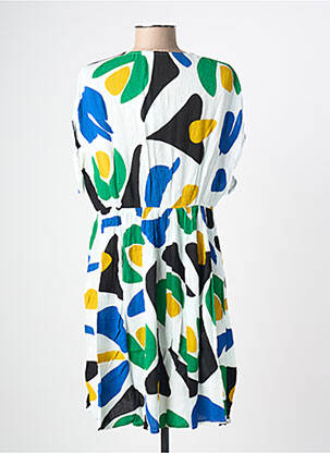 Robe courte coupe évasée manches courtes blanc LES TROPEZIENNES PAR M.BELARBI femme