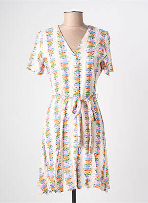 Robe courte manches courtes manches courtes beige COMPAÑIA FANTASTICA femme