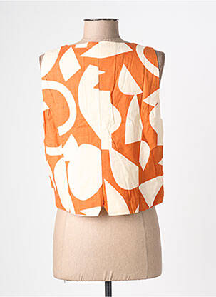 Gilet sans manche fermeture boutonnée sur le devant orange COMPAÑIA FANTASTICA femme