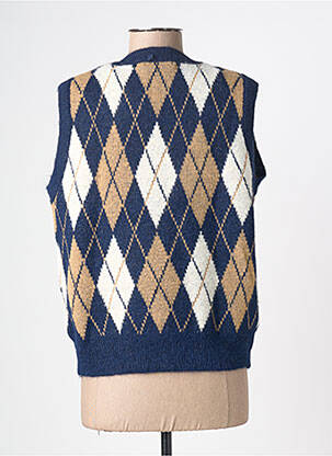 Pull col v sans manche bleu IT HIPPIE femme