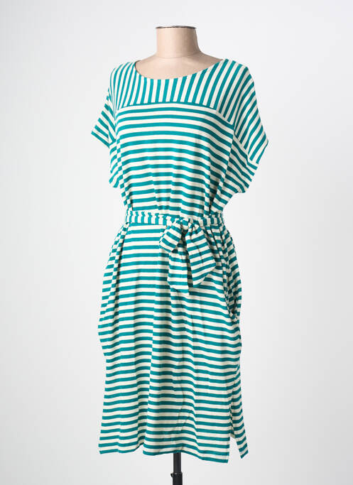 Robe mi-longue imprimé fantaisie manches courtes vert KING LOUIE femme