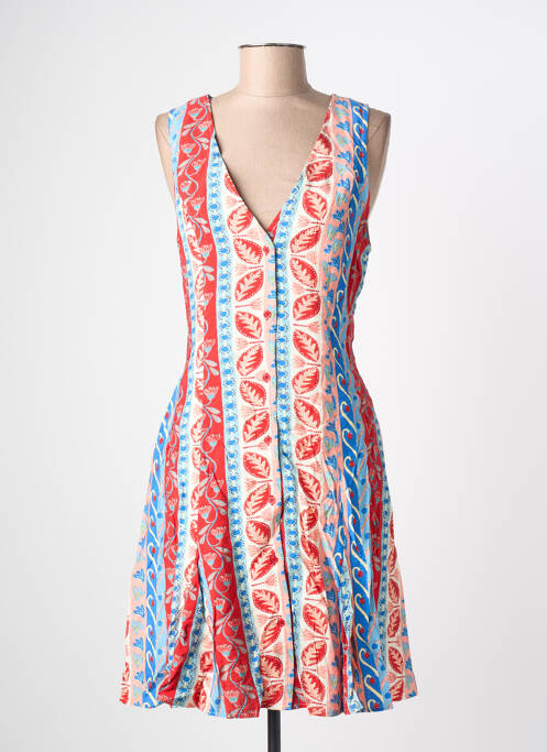 Robe mi-longue imprimé fantaisie sans manche rouge ADORE femme