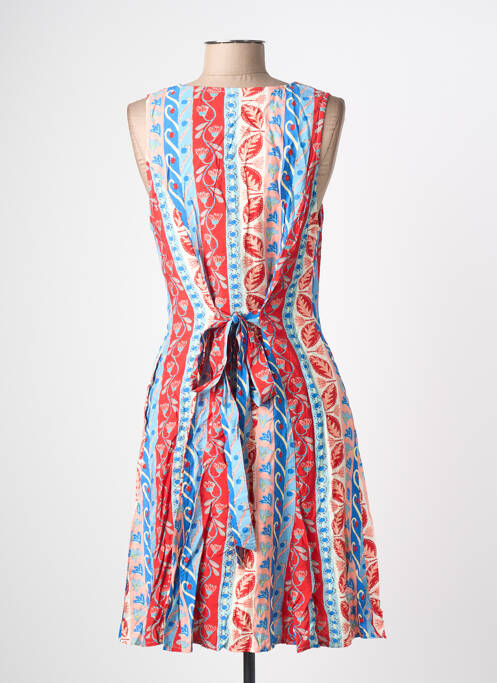 Robe mi-longue imprimé fantaisie sans manche rouge ADORE femme