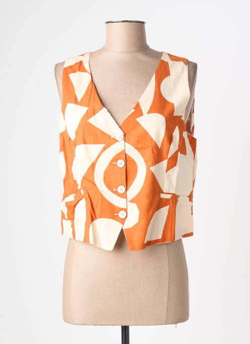 Gilet sans manche coupe droite orange COMPAÑIA FANTASTICA femme