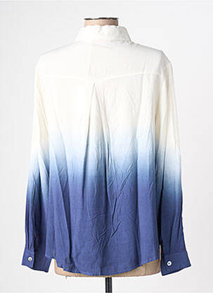 Chemisier imprimé fantaisie manches longues bleu EMILIE.K femme