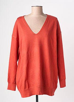 Pull col v manches longues orange COMPAÑIA FANTASTICA femme