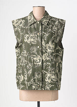 Veste casual coupe droite vert EMILIE.K femme