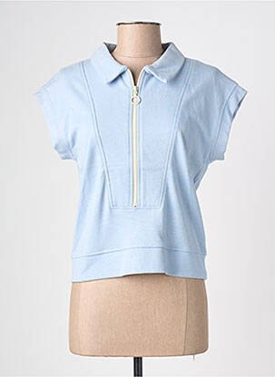 Polo coupe cintrée manches courtes bleu MADEMOISELLE YEYE femme