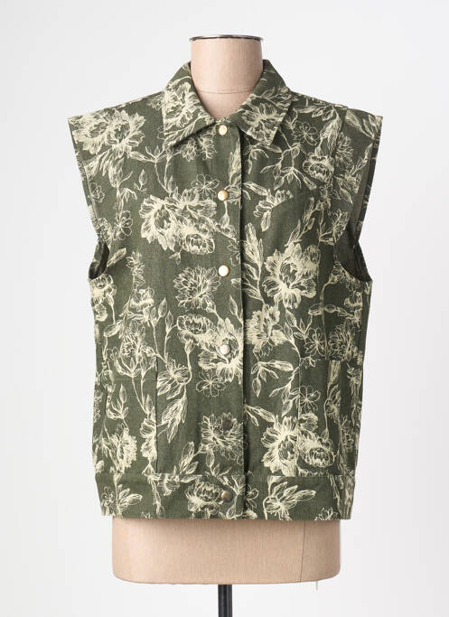 Veste casual coupe droite vert EMILIE.K femme