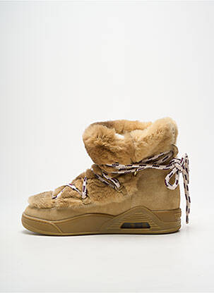 Bottines/boots fourrée talon plat jusqu'à 3cm beige SERAFINI femme