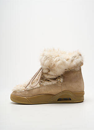 Bottines/boots fourrée talon de 4 à 6cm beige SERAFINI femme