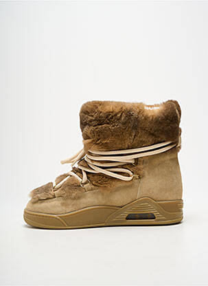 Bottines/boots bout rond talon plat jusqu'à 3cm beige SERAFINI femme