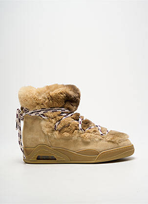 Bottines/boots fourrée talon plat jusqu'à 3cm beige SERAFINI femme