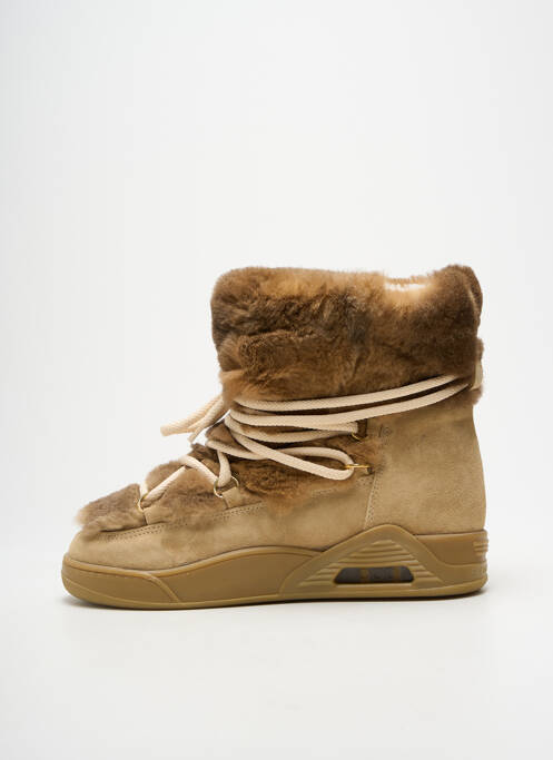 Bottines/boots bout rond talon plat jusqu'à 3cm beige SERAFINI femme