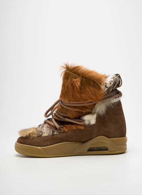 Bottines/boots fourrée talon plat jusqu'à 3cm marron SERAFINI femme