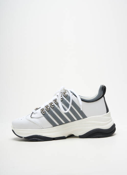 Baskets bout rond talon de 4 à 6cm blanc DSQUARED2 femme