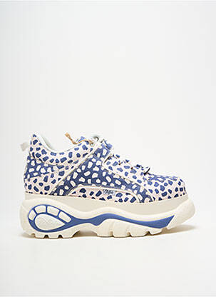 Baskets plateforme talon de 4 à 6cm bleu BUFFALO femme