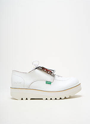 Derbies bout rond talon de 4 à 6cm blanc KICKERS femme