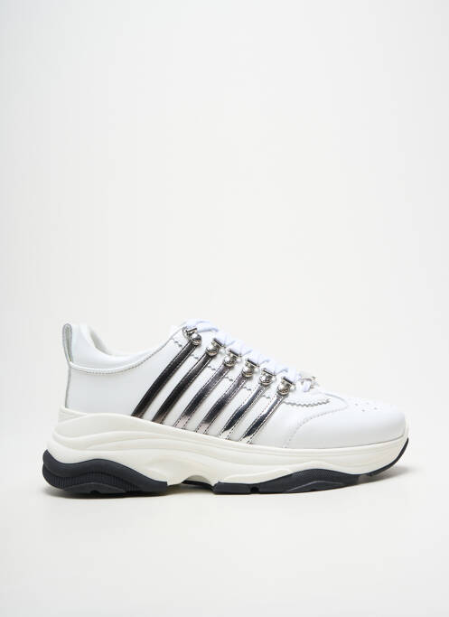 Baskets bout rond talon de 4 à 6cm blanc DSQUARED2 femme