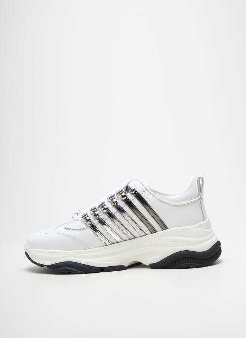 Baskets bout rond talon de 4 à 6cm blanc DSQUARED2 femme