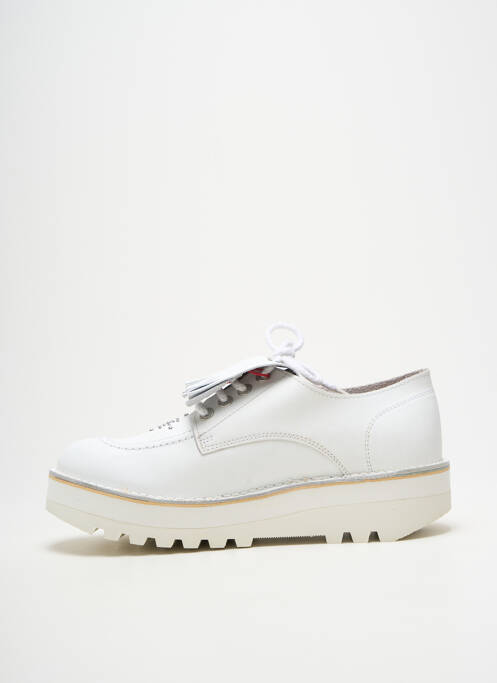 Derbies bout rond talon de 4 à 6cm blanc KICKERS femme