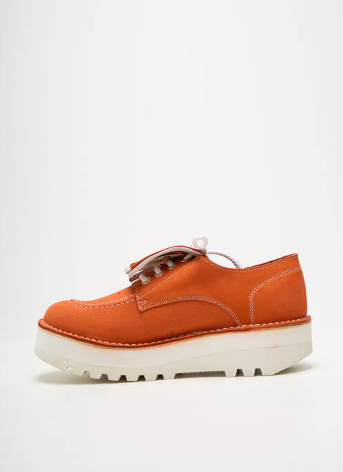 Derbies nubuck talon de 4 à 6cm orange KICKERS femme